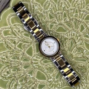 Vintage Two Tone Stainless Steel Gold & Silver Link Watch